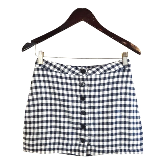Sunday Best Aritzia Micah Gingham Button-front Mini Skirt Preppy Retro Women's 4 - Picture 1 of 5